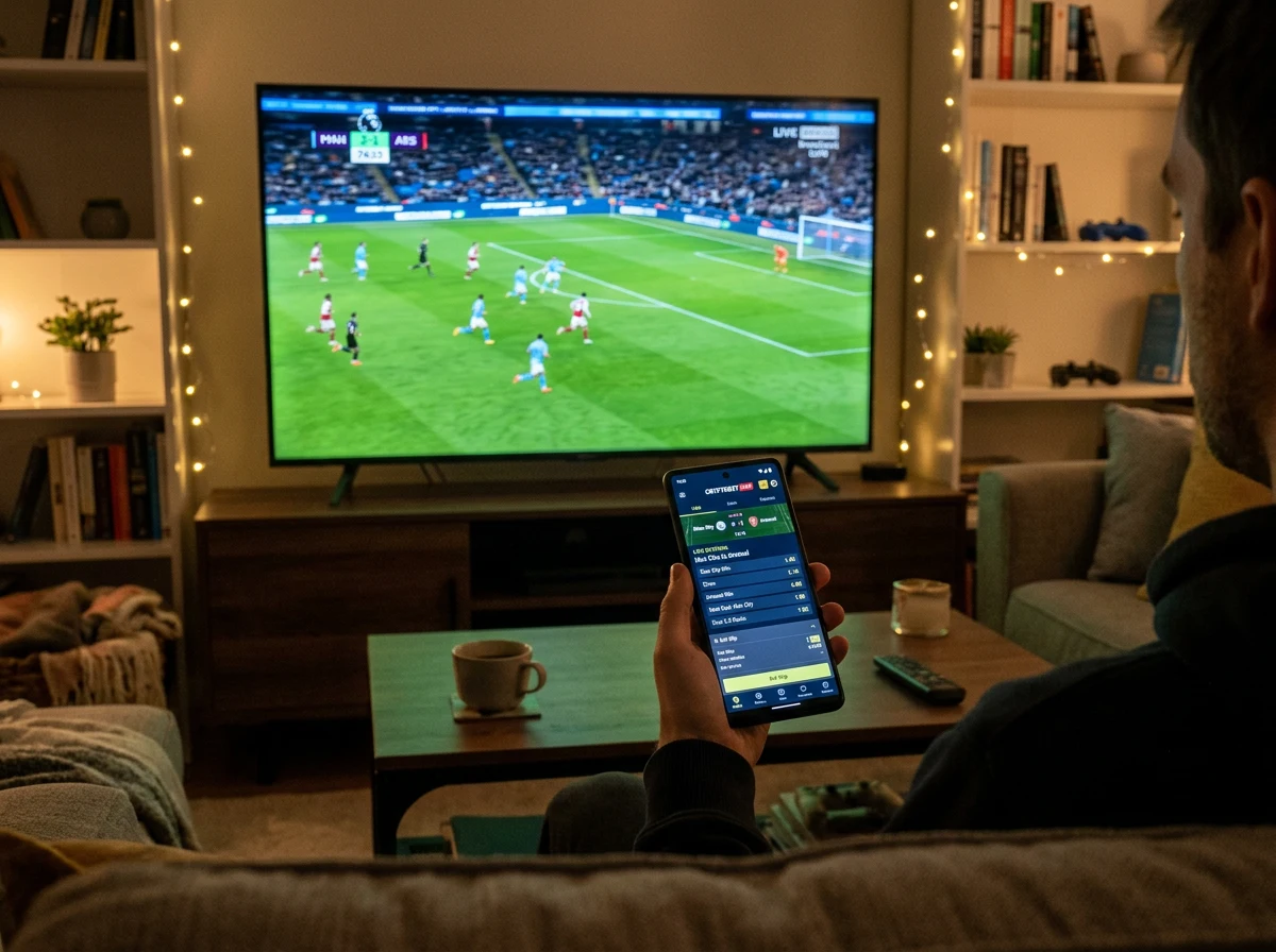 Live sportweddenschappen-interface met realtime odds en crypto-stortingsopties