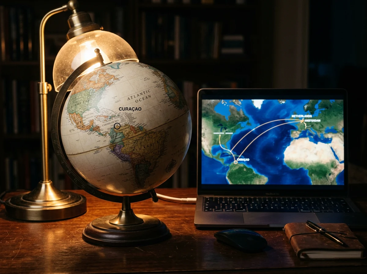 Wereldkaart met offshore-jurisdicties en verbindingen naar de Nederlandse gokmarkt